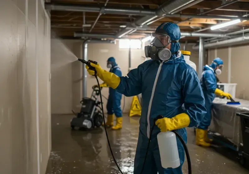 Basement Sanitization and Antimicrobial Treatment process in University Heights, NY